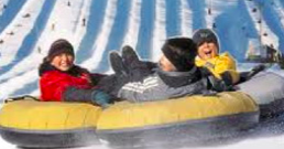 kids snowtubing