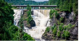 Bridge over a waterfall