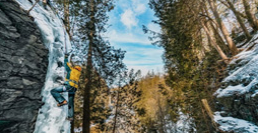 Person Ice climbing