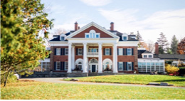 Outside view of large Victorian home