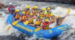 People white water rafting