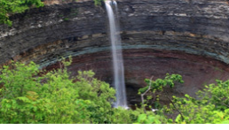 Large waterfall cascading 