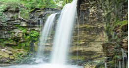 Two cascading waterfalls