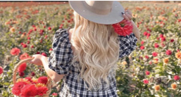 Girl in a strawberry field 