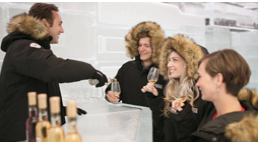 People enjoying ice wine 