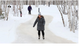 Two people outdoor skating