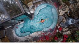 Ariel view of a women in water