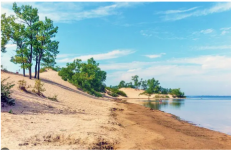 Family camping at Sandbanks Provincial Park