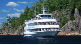 Picture of a large cruise ship on water