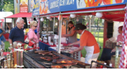 People buying food at a food truck