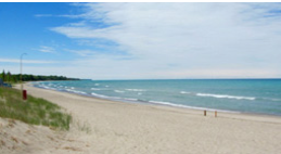 White sand beach and blue water