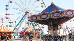 Ferris wheel and ride at an amusement park