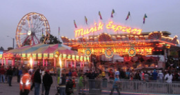 Amusement park at night