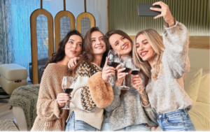 A group of women taking a selfie