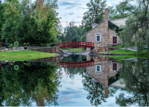 bridge over water and a building 