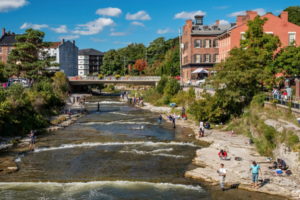 River and buildings 