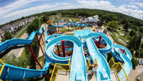 Waterslides at a waterpark