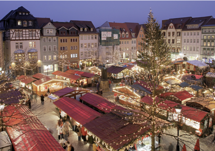 An outdoor Christmas market