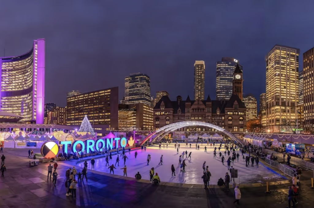 Skating at Nathan Phillips Square