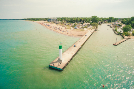 Grand Bend White sand beach in Ontario