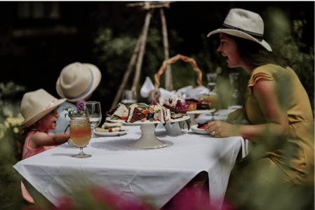 A family having a picnic on Mothers day Picnic at Dufferin Islands, Niagara Falls