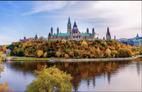 Parliament Hill & Confederation Boulevard in Fall 
