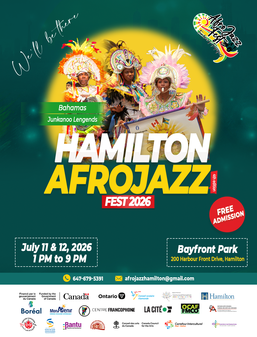 Hamilton AfroJazz Fest -  July 11 -12, 2026