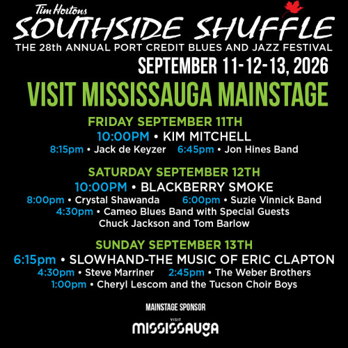 Tim Hortons Southside Shuffle Blues & Jazz Fest, Sept. 11- 13, 2026