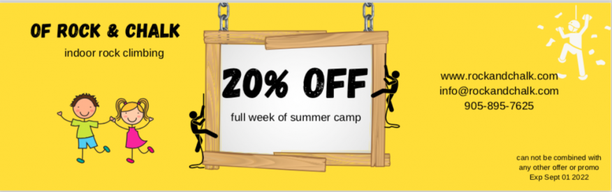 Of Rock and Chalk coupon - 20% Off Summer Camp