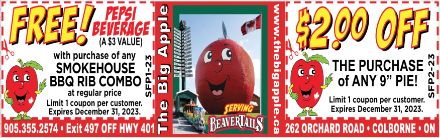 Big Apple Coupon - $2 OFF a pie
