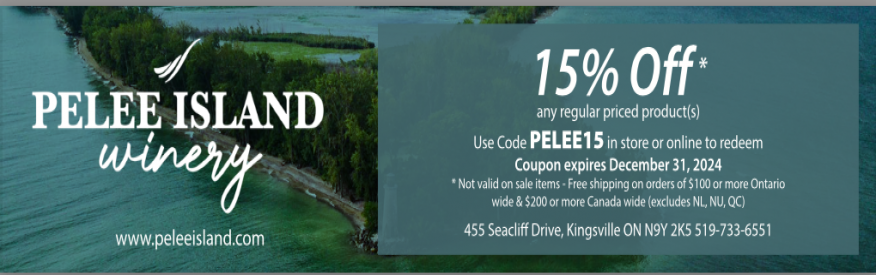 Pelee Island Winery - 15% off regularly priced products