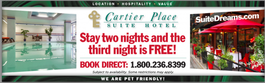Cartier Place Suite Hotel Coupon - stay 2 nights, get the 3rd free