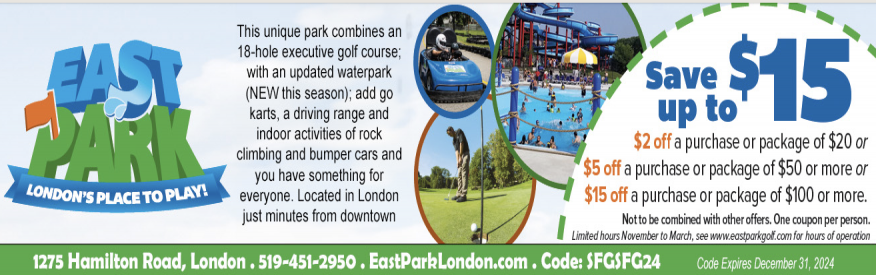 East Park Coupon - Choose one of these great offers!