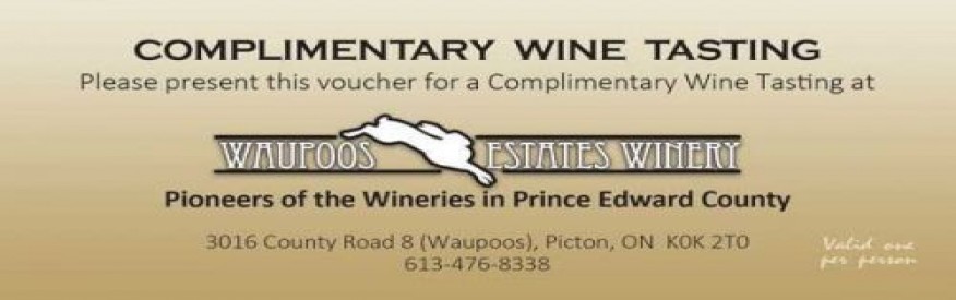 Waupoos winery coupon - Free Tasting